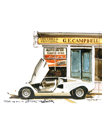 보우 스포츠카 아트 포스터 - 람보르기니 카운타크