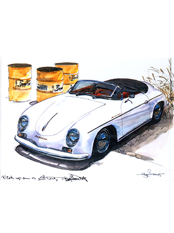 보우 스포츠카 아트 포스터 - 포르쉐 356