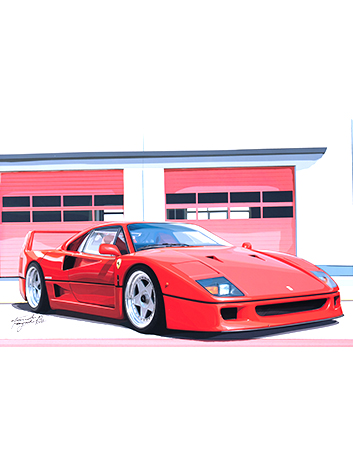 카 일러스트레이션 - 페라리 F40